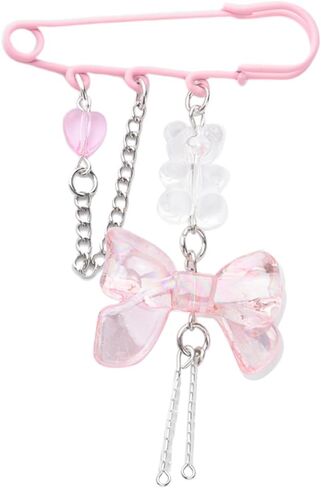 Bow Brooch Pins for Women Girls Safety Heart Stylish Brooch Pin for Women Girls Bow Brooches Accessories for Girls in Saudi Arabia