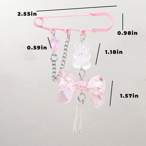 Bow Brooch Pins for Women Girls Safety Heart Stylish Brooch Pin for Women Girls Bow Brooches Accessories for Girls in Saudi Arabia