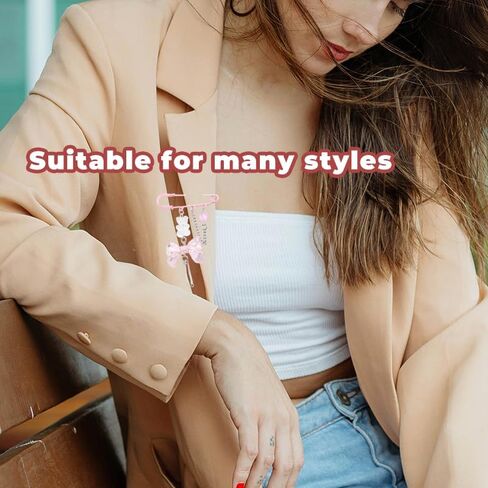 Bow Brooch Pins for Women Girls Safety Heart Stylish Brooch Pin for Women Girls Bow Brooches Accessories for Girls in Saudi Arabia