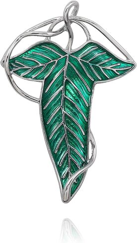 Elven Green Tree Leaf Enamel Pins - Elegant Costume Brooches Cosplay Jewelry, Cloak Clasp Merch for Women Men - Movie Accessories Gifts for Friends Fans in Kuwait