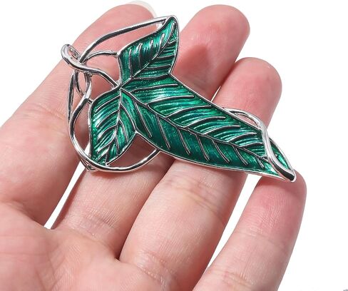 Elven Green Tree Leaf Enamel Pins - Elegant Costume Brooches Cosplay Jewelry, Cloak Clasp Merch for Women Men - Movie Accessories Gifts for Friends Fans in Kuwait