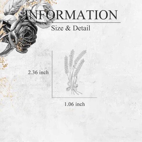 Silver Wheat Brooch for Women Fashion Rhinestone Brooch Pin for Dress White Wheat Lapel Pin Jewelry Gift for Mom Wife in Saudi Arabia