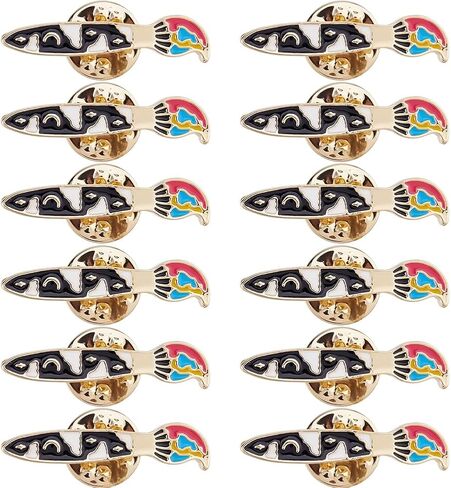 SUPERFINDINGS 12Pcs Enamel Paint Brush Lapel Pins Artist Pins Colorful Alloy Art Themed Brooches Decorative Colorful Painting Brush Brooch Pins for Clothes Scarf Hat Backpack Decor Art Jewelry Gifts in Kuwait