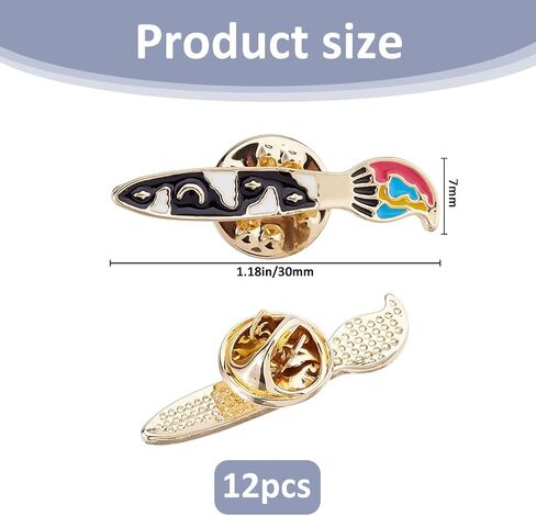 SUPERFINDINGS 12Pcs Enamel Paint Brush Lapel Pins Artist Pins Colorful Alloy Art Themed Brooches Decorative Colorful Painting Brush Brooch Pins for Clothes Scarf Hat Backpack Decor Art Jewelry Gifts in Kuwait