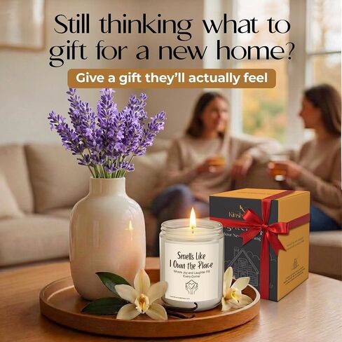 Housewarming Gifts New Home - 9 Oz Jar Candle Gift - Cool House Warming Gifts New Home for Women, Men, Couple, Family - First Apartment Decor Gift in Kuwait
