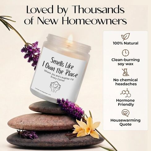 Housewarming Gifts New Home - 9 Oz Jar Candle Gift - Cool House Warming Gifts New Home for Women, Men, Couple, Family - First Apartment Decor Gift in Kuwait