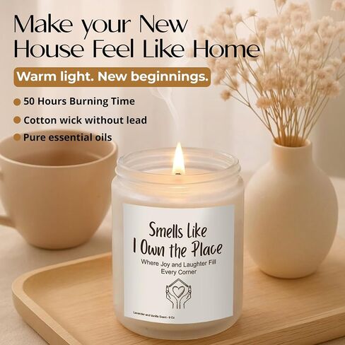 Housewarming Gifts New Home - 9 Oz Jar Candle Gift - Cool House Warming Gifts New Home for Women, Men, Couple, Family - First Apartment Decor Gift in Kuwait