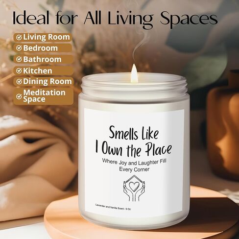 Housewarming Gifts New Home - 9 Oz Jar Candle Gift - Cool House Warming Gifts New Home for Women, Men, Couple, Family - First Apartment Decor Gift in Kuwait