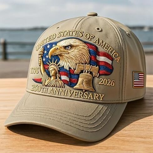 United States 250th Anniversary Hat Eagle - United States 250th Anniversary Hat, Patriotic Adjustable Baseball Cap in Kuwait