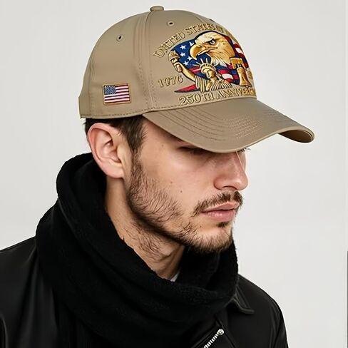United States 250th Anniversary Hat Eagle - United States 250th Anniversary Hat, Patriotic Adjustable Baseball Cap in Kuwait