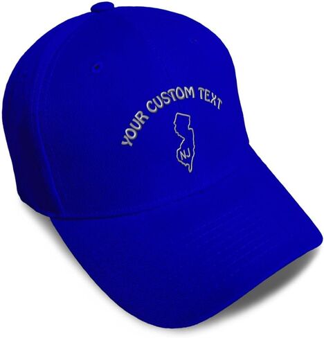 Custom Baseball Caps for Men & Women Embroidered New Jersey Flag Map Nj Nje. Jerseyan Acrylic in Kuwait
