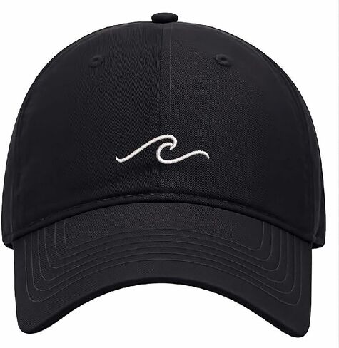 Ocean Wave Embroidered Dad Hat Cotton Adjustable Baseball Cap for Women Men Unisex in Kuwait