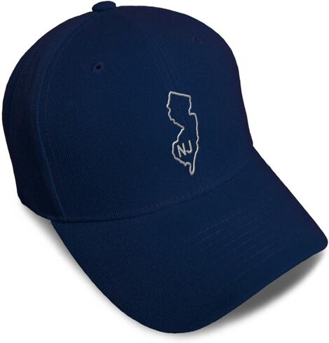 Custom Baseball Caps for Men & Women Embroidered New Jersey Flag Map Nj Nje. Jerseyan Acrylic in Kuwait