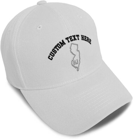 Custom Baseball Caps for Men & Women Embroidered New Jersey Flag Map Nj Nje. Jerseyan Acrylic in Kuwait
