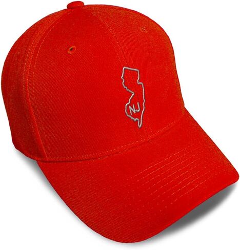 Custom Baseball Caps for Men & Women Embroidered New Jersey Flag Map Nj Nje. Jerseyan Acrylic in Kuwait