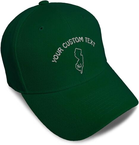 Custom Baseball Caps for Men & Women Embroidered New Jersey Flag Map Nj Nje. Jerseyan Acrylic in Kuwait