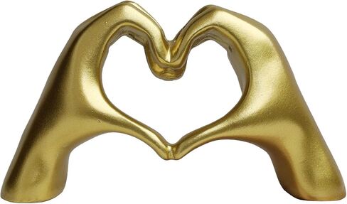 MAOBUYOU Small Heart Hands Sculpture, Modern Aesthetic Decor for Living Room, Bedroom, Bookshelf, Coffee Table, Office, Love Finger Statue, Unique Gift for Wedding, Christmas, Birthday (Gold) in Saudi Arabia