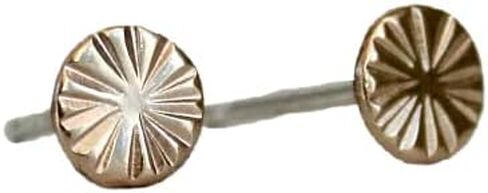 Modern 5mm Hammered Round Gold Filled Stud Earrings, Gold Filled Lobe Piercings, Sunshine Design in Saudi Arabia