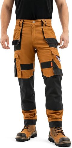 Juicy Trendz Men's Construction Work Pants with Knee Pad Pockets, Heavy Duty Cargo Trousers for Carpenter & Utility Work in Saudi Arabia