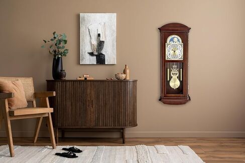 Bulova Litchfield Large Regulator Wall Clock, Model C4332 | Classic Pendulum Design | Harmonic Hourly Chime | Brown Cherry Finish in Kuwait