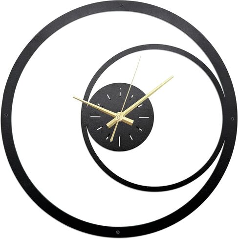 Minimalist Metal Wall Clock - Unique Extra Large Modern Design for Living Room Decor, Silent Non-Ticking, 13.3x13.3 Inches in Saudi Arabia