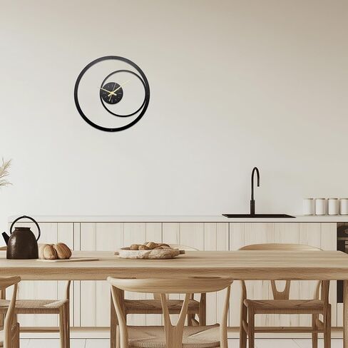 Minimalist Metal Wall Clock - Unique Extra Large Modern Design for Living Room Decor, Silent Non-Ticking, 13.3x13.3 Inches in Saudi Arabia
