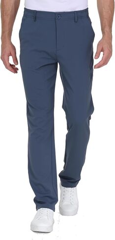 رجل جولف السراويل العمل سروال فستان 30 "/32"/34" خفيفة الوزن السفر بنطلون تمتد الأعمال بنطلون غير رسمي مع جيوب in Kuwait