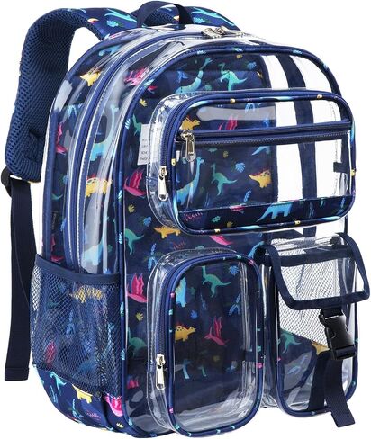 Vorspack Clear Backpack for Girls, 15 Inch Heavy Duty Transparent School Bookbag with Reflective Strip, Cute See Through Kids Unicorn Backpack for Ages 4-8, Pink in Saudi Arabia