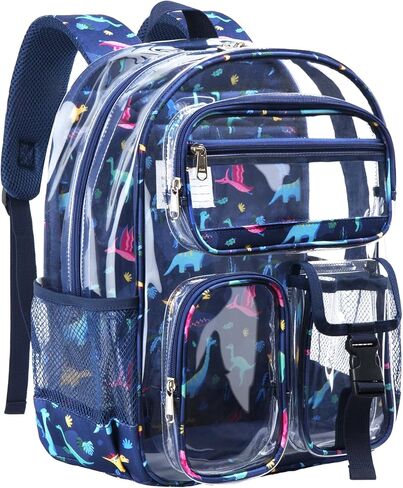 Vorspack Clear Backpack for Girls, 15 Inch Heavy Duty Transparent School Bookbag with Reflective Strip, Cute See Through Kids Unicorn Backpack for Ages 4-8, Pink in Saudi Arabia