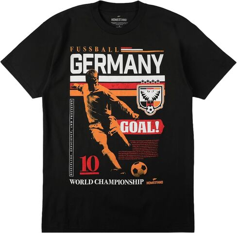 Homestand Futbol Germany Goal Poster Art Adult White Crew Neck Short Sleeve T-Shirt in Kuwait