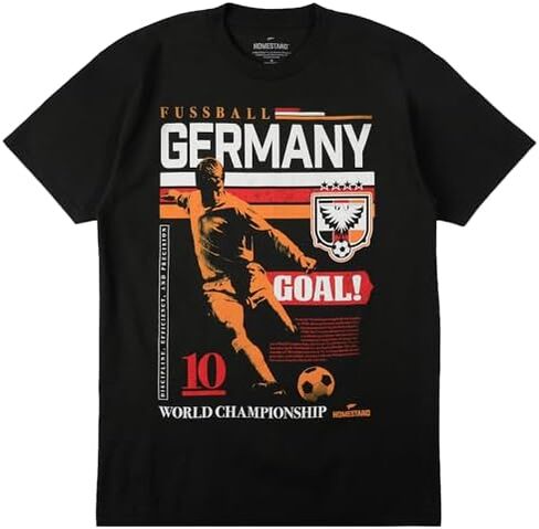 Homestand Futbol Germany Goal Poster Art Adult White Crew Neck Short Sleeve T-Shirt in Kuwait