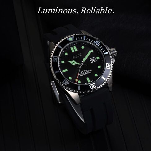 BUREI Men's Dive Watch, 200M Waterproof Analog Quartz Stainless Steel Fashion Classic Work Business Dress Wrist Watch for Men with Auto Date in Saudi Arabia