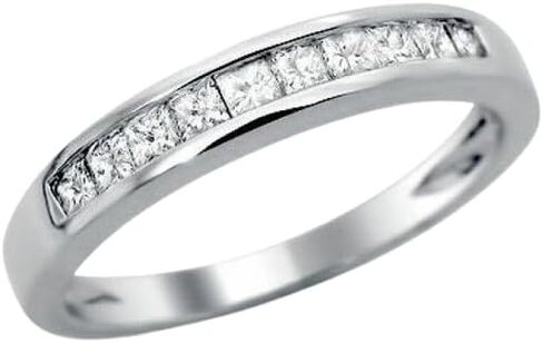 Pretty Jewels Women's Wedding Band, 2.00Ct Princess Cut Lab Created Diamond, Channel Set, 14K White Gold Finish in Kuwait