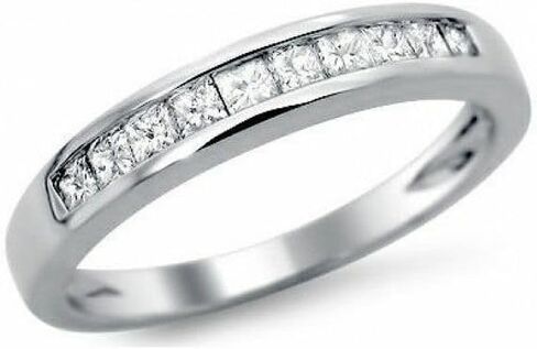Pretty Jewels Women's Wedding Band, 2.00Ct Princess Cut Lab Created Diamond, Channel Set, 14K White Gold Finish in Kuwait