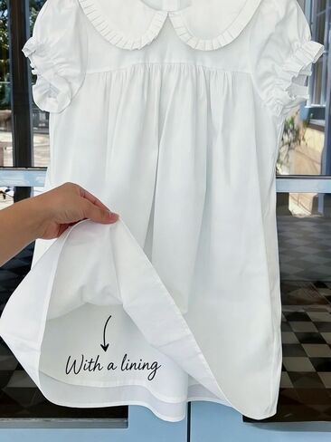 Women's Cute Babydoll Mini Dress Peter Pan Collar Ruffle Short Sleeve Pleated A Line Dresses 2026 Summer in Kuwait