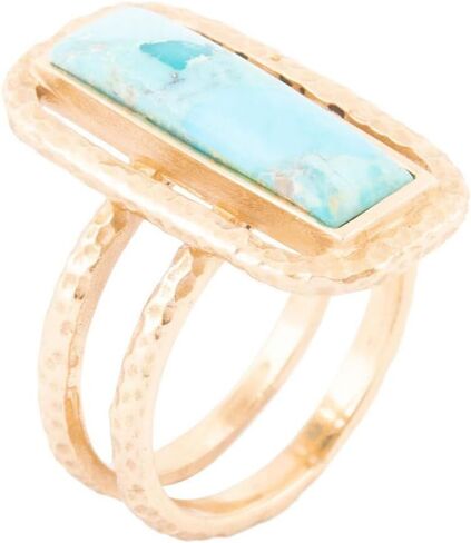 Barse Jewelry Willa Blue Turquoise Golden Statement Ring in Saudi Arabia