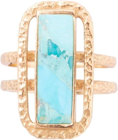 Barse Jewelry Willa Blue Turquoise Golden Statement Ring in Saudi Arabia