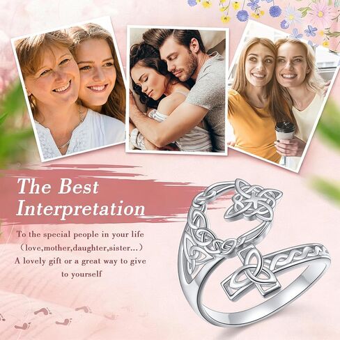925 Sterling Silver Witches Knot Spoon Open Ring Celtic Knot Witchy Protection Jewelry for Women in Saudi Arabia