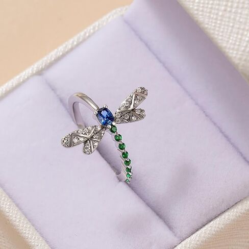Chic Dragonfly Rings for Women Blue Green Cubic Zirconia Daily Wear Statement Jewelry in Kuwait