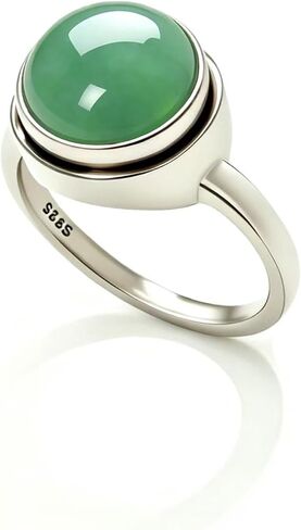 Simple Plain Classics Single Agate Quartz Gemstone S925 Sterling Silver Ring For Women, Statement Jewelry in Saudi Arabia