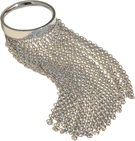 Adjustable Size Rings Delicate Gold and Silver Color Chain Fringe Rings Stainless Steel Jewelry for Fashionable Women in Saudi Arabia