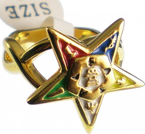 Eastern Star Symbol Ladies Ring [Gold] - ID#65801-75-149-0-0 in Saudi Arabia