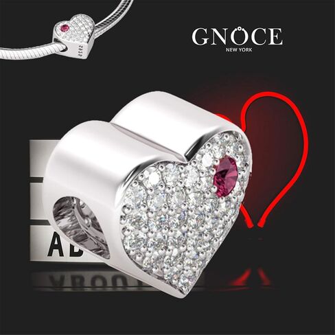 GNOCE "I Love You Charm Bracelet 925 Sterling Silver Bangle Bracelet with Five Beads Charm Bangle with Clasp in Kuwait