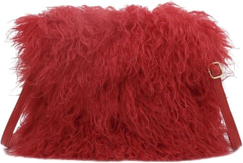 Faux Fur Square Shoulder Crossbody Bag for Women Handbag Fluffy Plush Soft Casual Clutch Fall Purse in Saudi Arabia