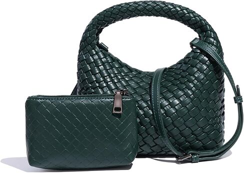 Small Size Woven Women's Handbag and Small Money Bag Luxury Lightweight Vegan Leather Adjustable Crossbody Bag Set in Saudi Arabia