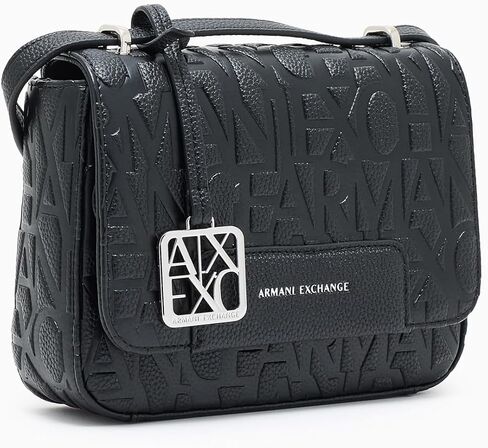 Armani Exchange Women's Liz Crossbody Bag Black , Matte Black, One Size in Kuwait