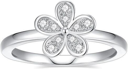 Moissanite Half Eternity Rings for Women,D Color VVS1 Moissanite Wedding Ring 925 Sterling Silver Flower Ring Promise Rings for Her in Saudi Arabia