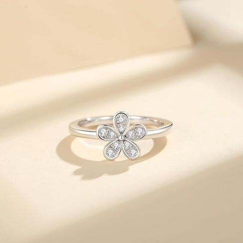 Moissanite Half Eternity Rings for Women,D Color VVS1 Moissanite Wedding Ring 925 Sterling Silver Flower Ring Promise Rings for Her in Saudi Arabia