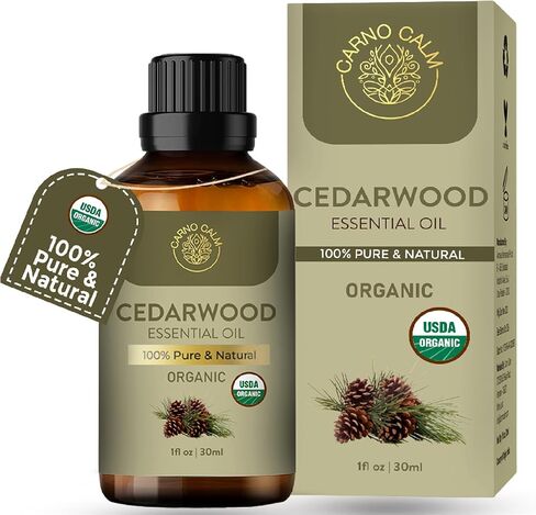 Cedarwood Essential Oil | USDA Certified Organic Cedarwood Oil | for Hair and Skin | Woody and Earthy Aroma for Diffuser | DIY Uses | 30ml in Kuwait
