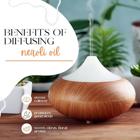 Neroli Essential Oil – 1/6 fl oz (5 ml) Amber Glass Bottle w/Euro Dropper – 100% Pure & Undiluted - GreenHealth in Kuwait